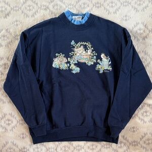 Morning Sun | Vintage Cat Garden Sweater | Size L